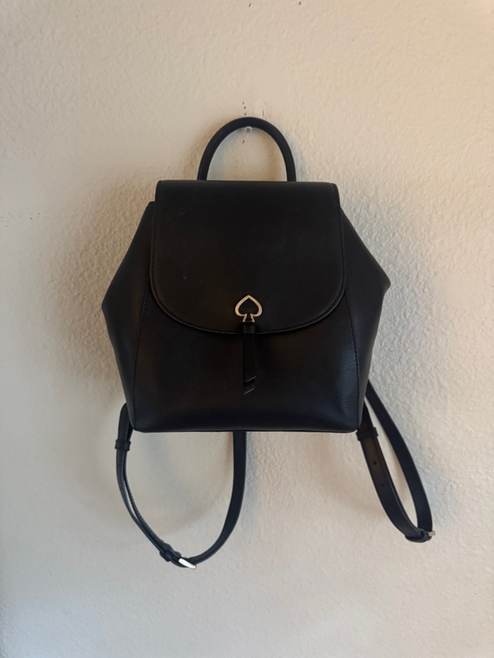 kate spade Black Leather Mini Backpack with Spade Lock